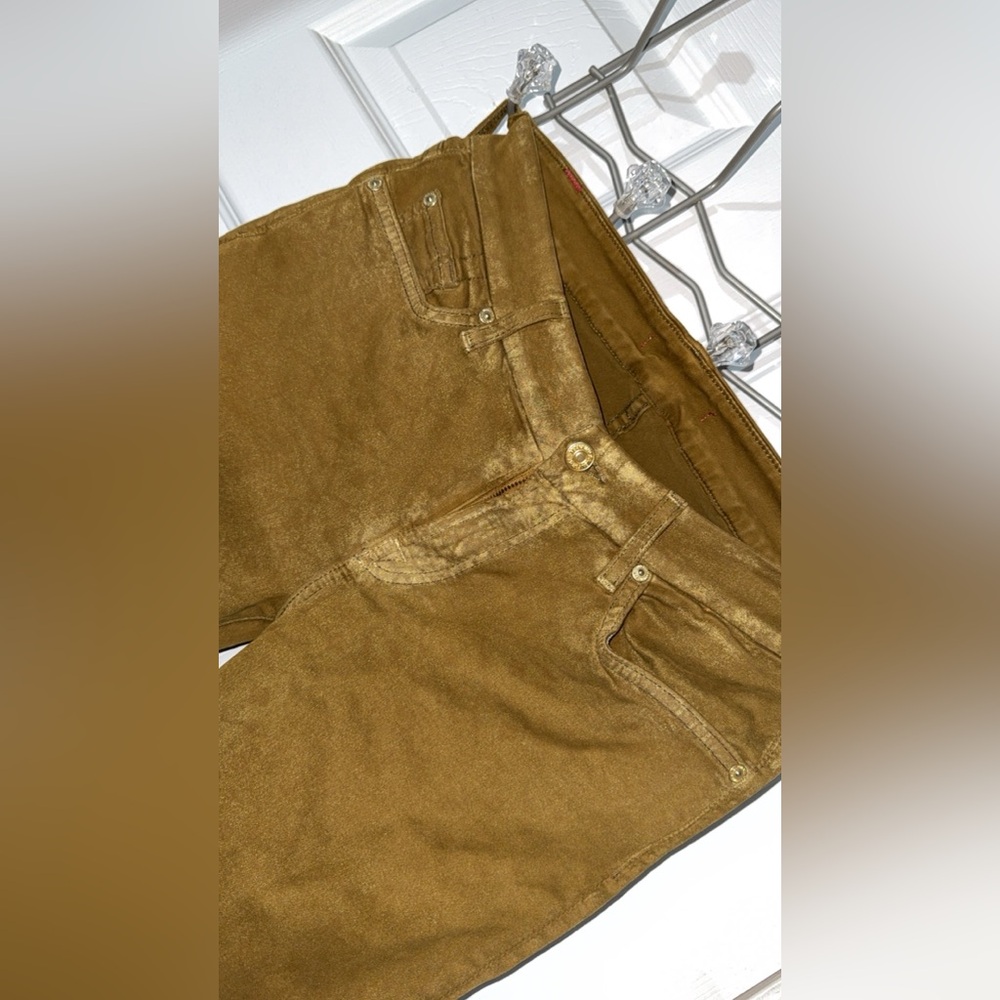 7 For All Mankind Gold Corduroy Unisex Jeans Size 28